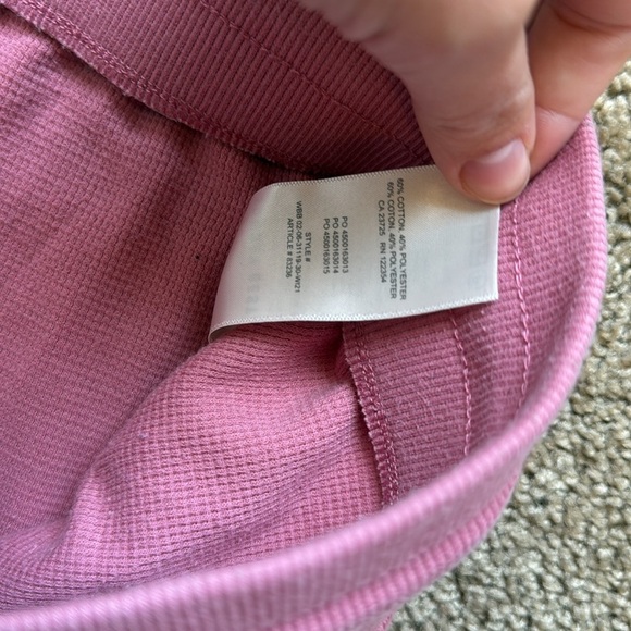 Aritzia Sunday Best Baby Waffle Knit Kick Flare Pink Y2K Lounge Sweat Pants - Picture 5 of 11